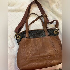 LEATHER crossbody handbag